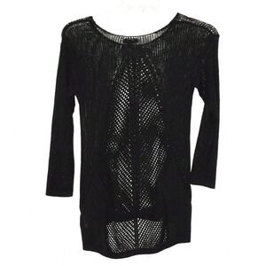 Apt 9 - Black see through loose knit Tunic sweater women's size Medium